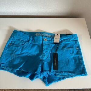 Express Women's Vibrant Blue Jean Shorts